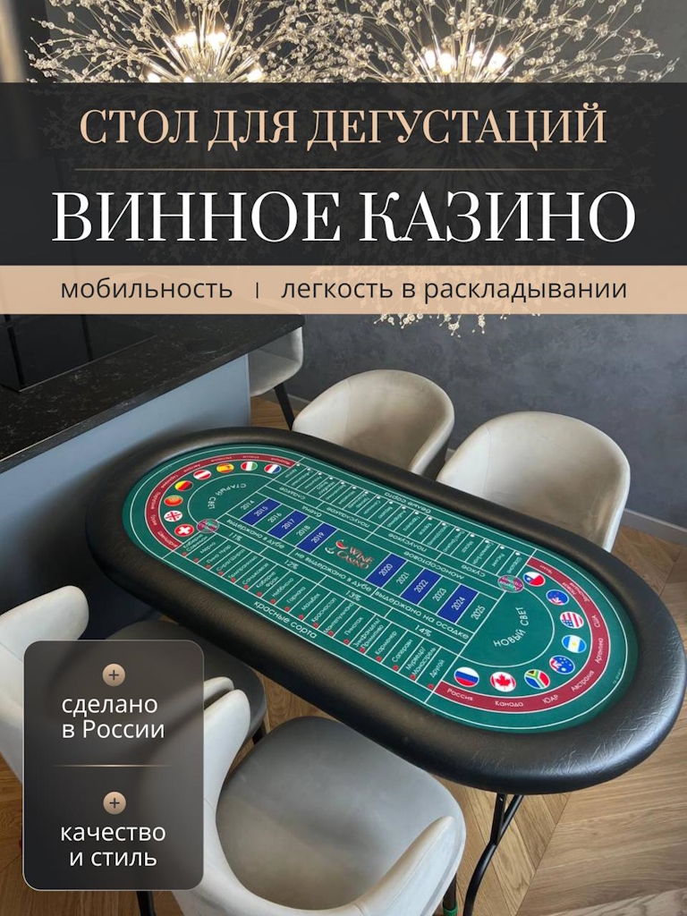 Стол для винного казино раскладной
